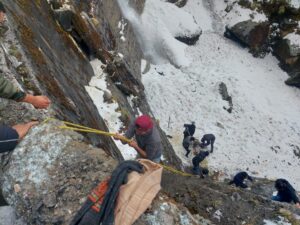 Minister Tourism & Civil Aviation Dept Visits Snowslide Hit Spot in JN Rd Near Tsogmo