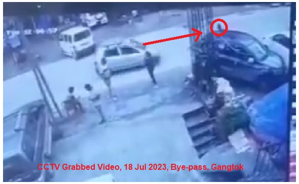 CCTV Footage : Lady HIt By Car At Indira Byepass, Gangtok On Tuesday