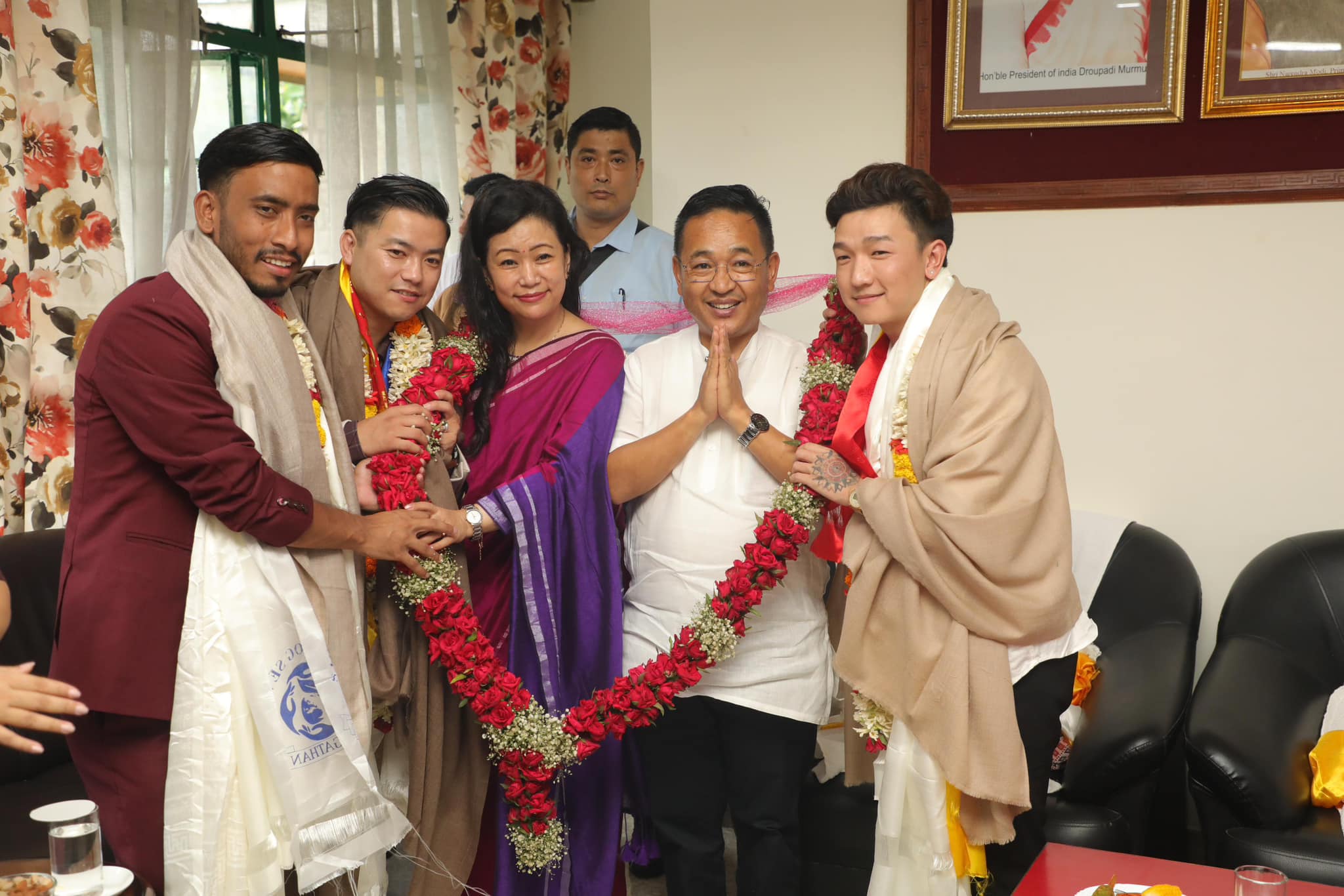 Three Winners Welcomed By CM at Rangpo