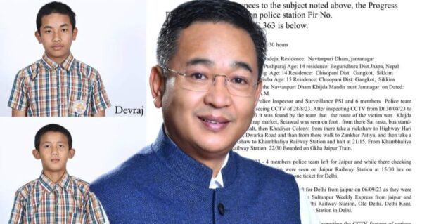 CM expressed concern on two missing minor students of Sikkim in Gujarat