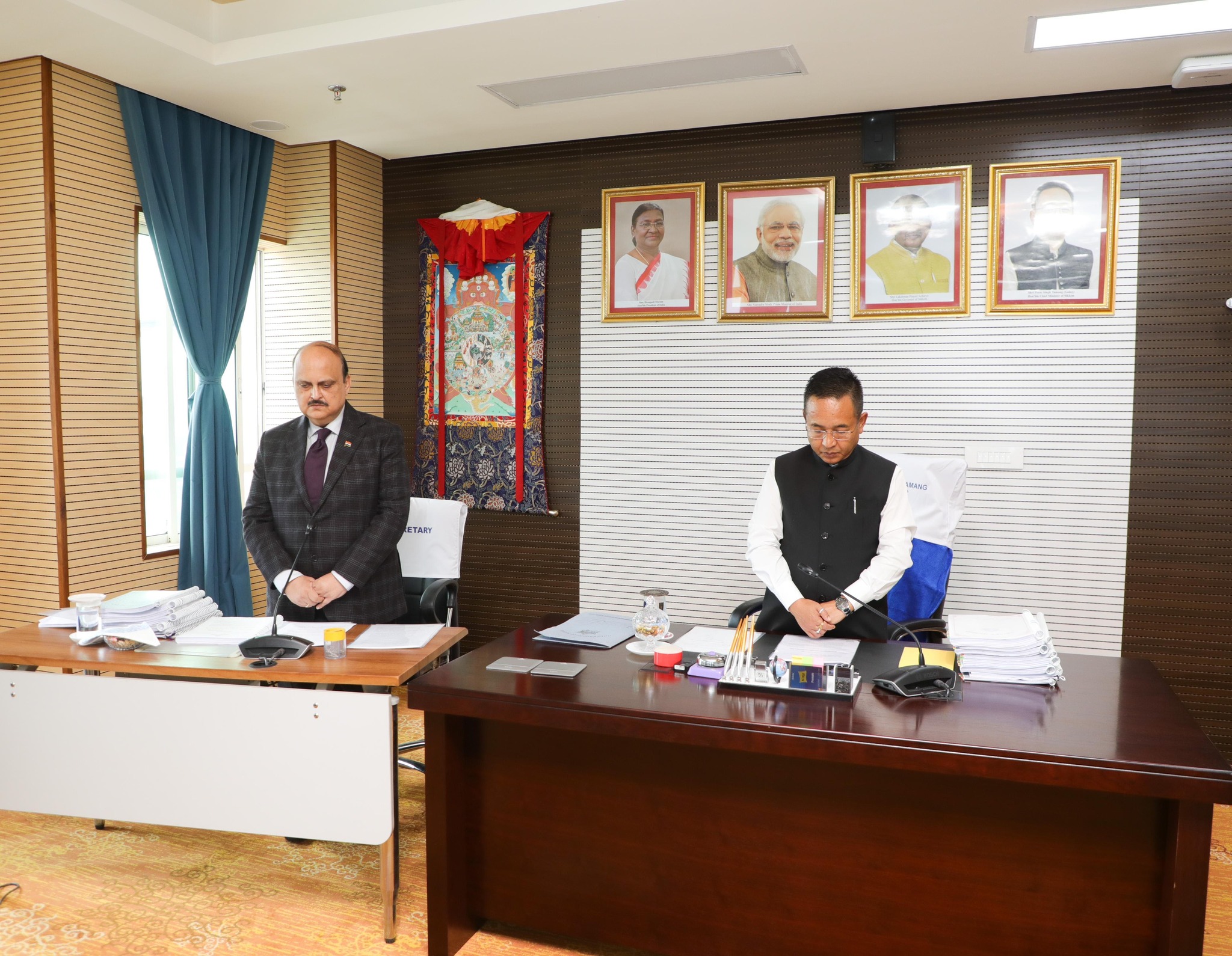 Sikkim Floods :  Crucial Cabinet Meeting Held in the Cabinet Hall of Tashiling Secretariat, Gangtok