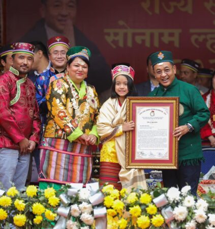 Chief Minister attends State level Sonam Lochhar Celebration,2024 at Melli under Namchi district