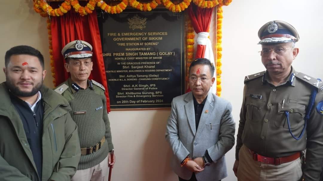 Chief Minister Mr Prem Singh Tamang inaugurates Fire Station Building at Singling, Soreng