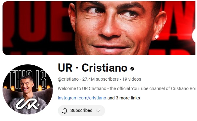 How much CR7 Has Earned From Fastest 10 Million Subscribers , Figures Adding Up