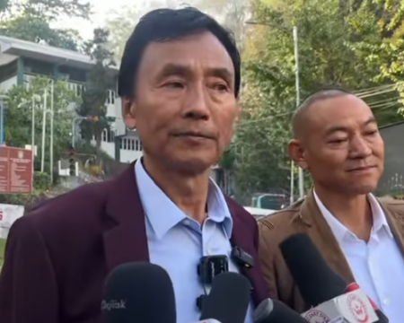 SDF Candidate Daniel rai Speaks with media after withdrawal of nomination
