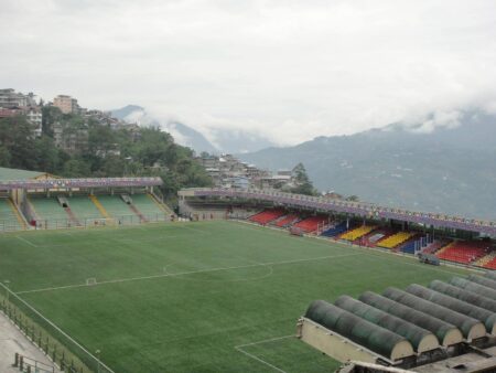 Paljor Stadium International Football Stadium With Floodlight Facility Located in Heart of Gangtok Town In Sikkim Paljor Stadium International Football Stadium With Floodlight Facility Located in Heart of Gangtok Town In Sikkim