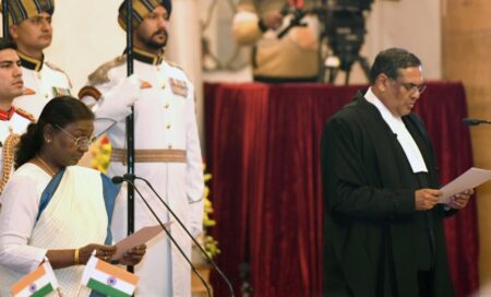 Justice Sanjiv Khanna Takes Oath as 51st Chief Justice of India Justice Sanjiv Khanna Takes Oath as 51st Chief Justice of India