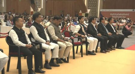 CM Attends Ashtalakshmi Mahotsav Inaugurated by PM Modi, Celebrates Northeast's Cultural Heritage CM Attends Ashtalakshmi Mahotsav Inaugurated by PM Modi, Celebrates Northeast's Cultural Heritage