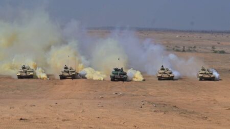 Indian Army’s Trishakti Corps Enhances Combat Readiness with T-90 Tank Drills
