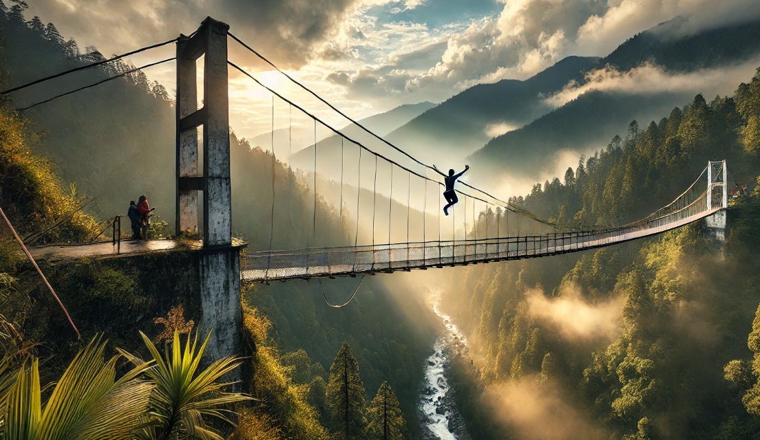 Bungee Jumping Successfully Trialed for the First Time at Singshore Bridge, West Sikkim