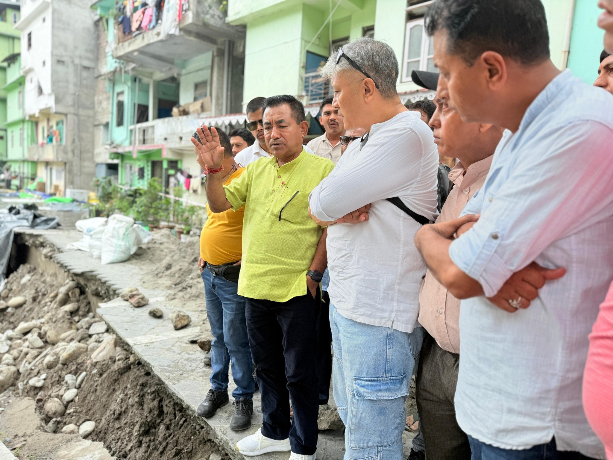 MLA NB Pradhan Inspects Teesta Flood Damage in Melli: Residents Demand Urgent Action