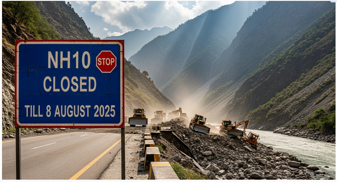 NH10 Closed Upto 8 August , 9 AM