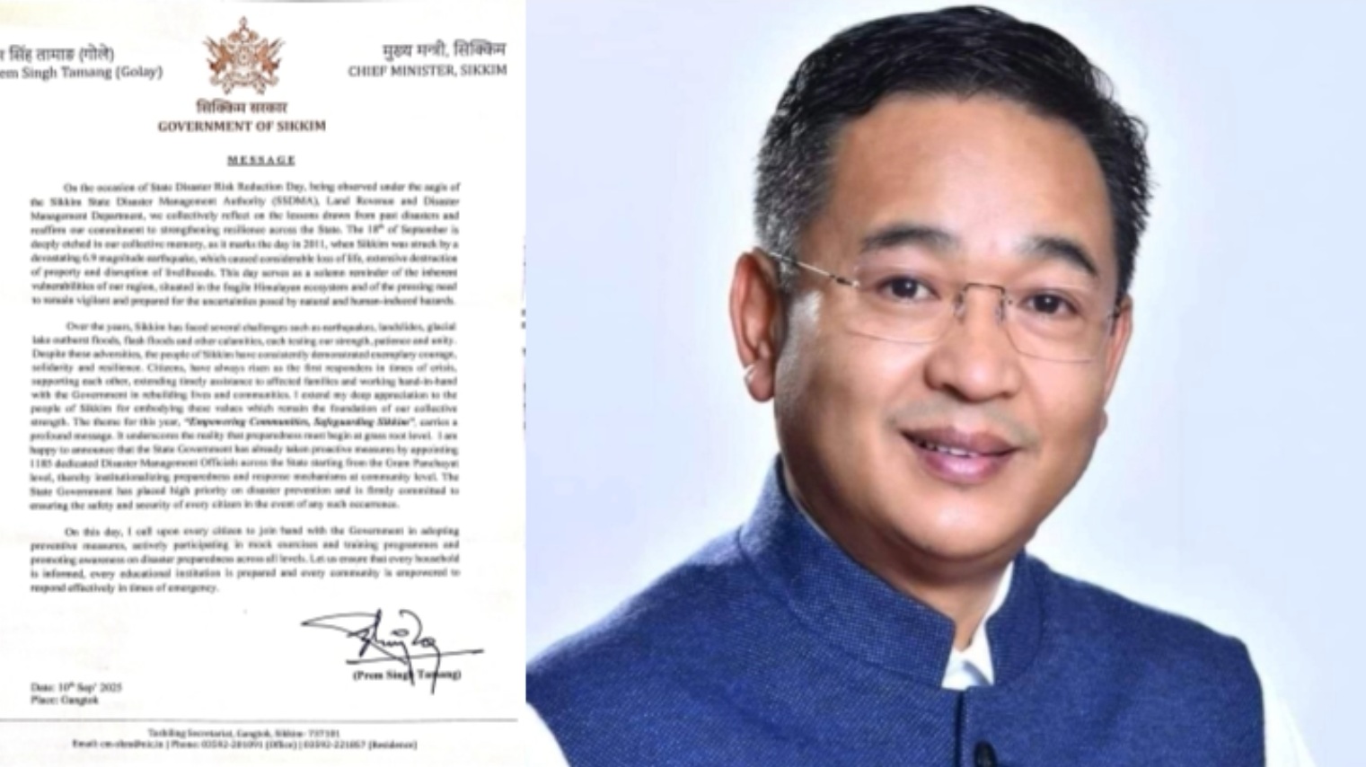 CM Vows to Strengthen Disaster Preparedness on State Disaster Risk Reduction Day