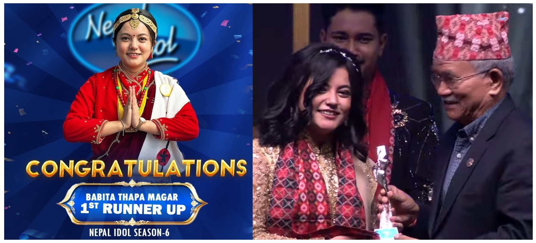 Daughter Of Sikkim, Babita Thapa Magar has become the first runner-up of Nepal Idol Season 6.