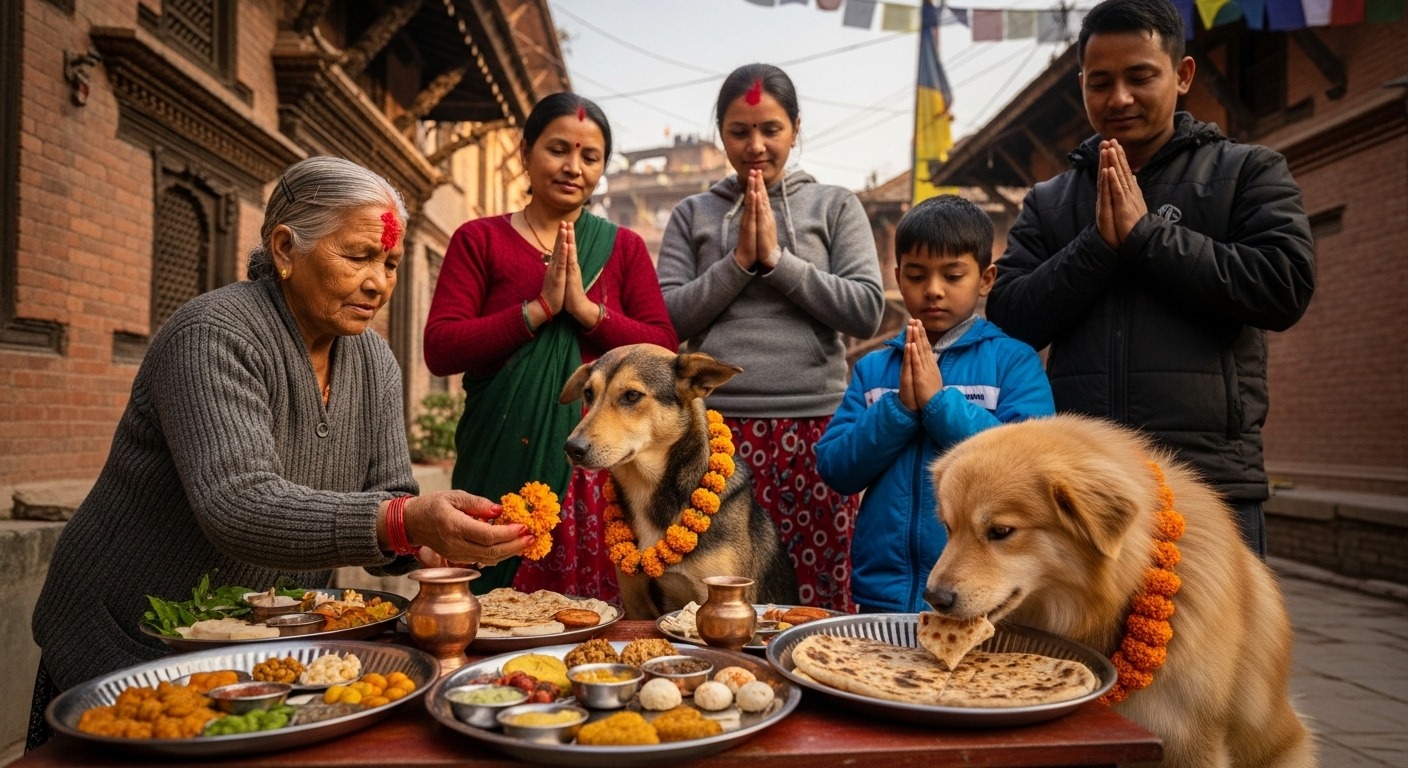 Kukur Tihar – The Sacred Festival Honoring the Divine Bond Between Humans and Dogs