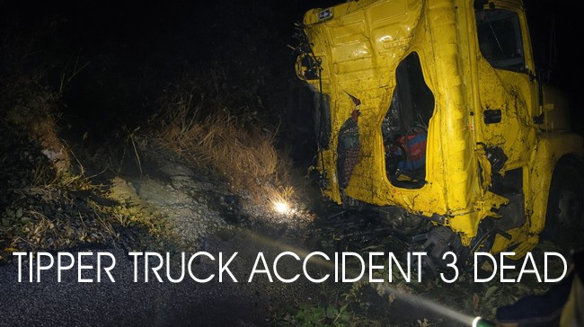Midnight Tragedy in West Sikkim: Three Killed After Tipper Truck Plunges 300 Feet at Tikzeck Veer